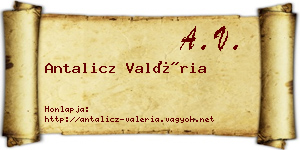 Antalicz Valéria névjegykártya